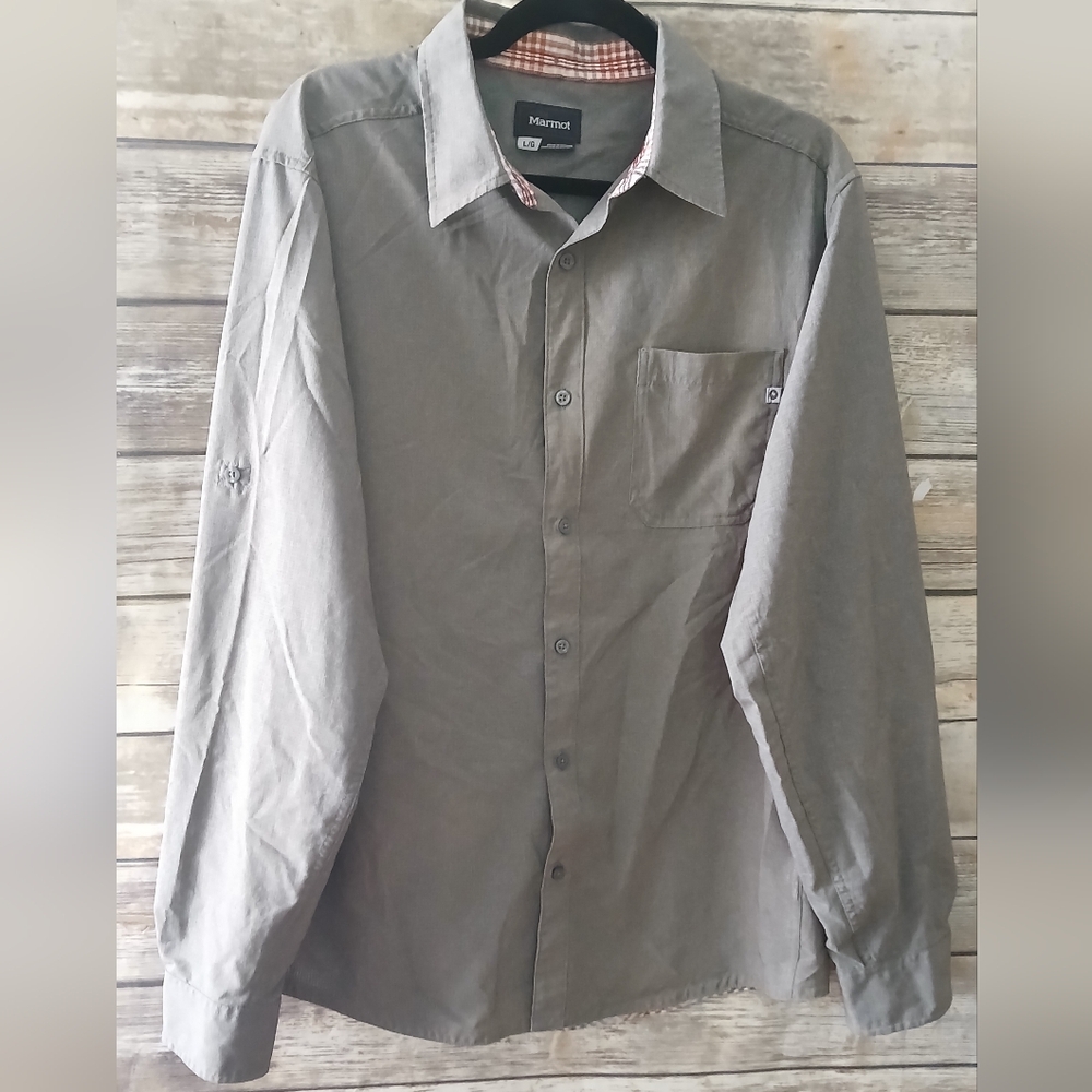 Marmot Gray Button Down Shirt, Breathable, Casual